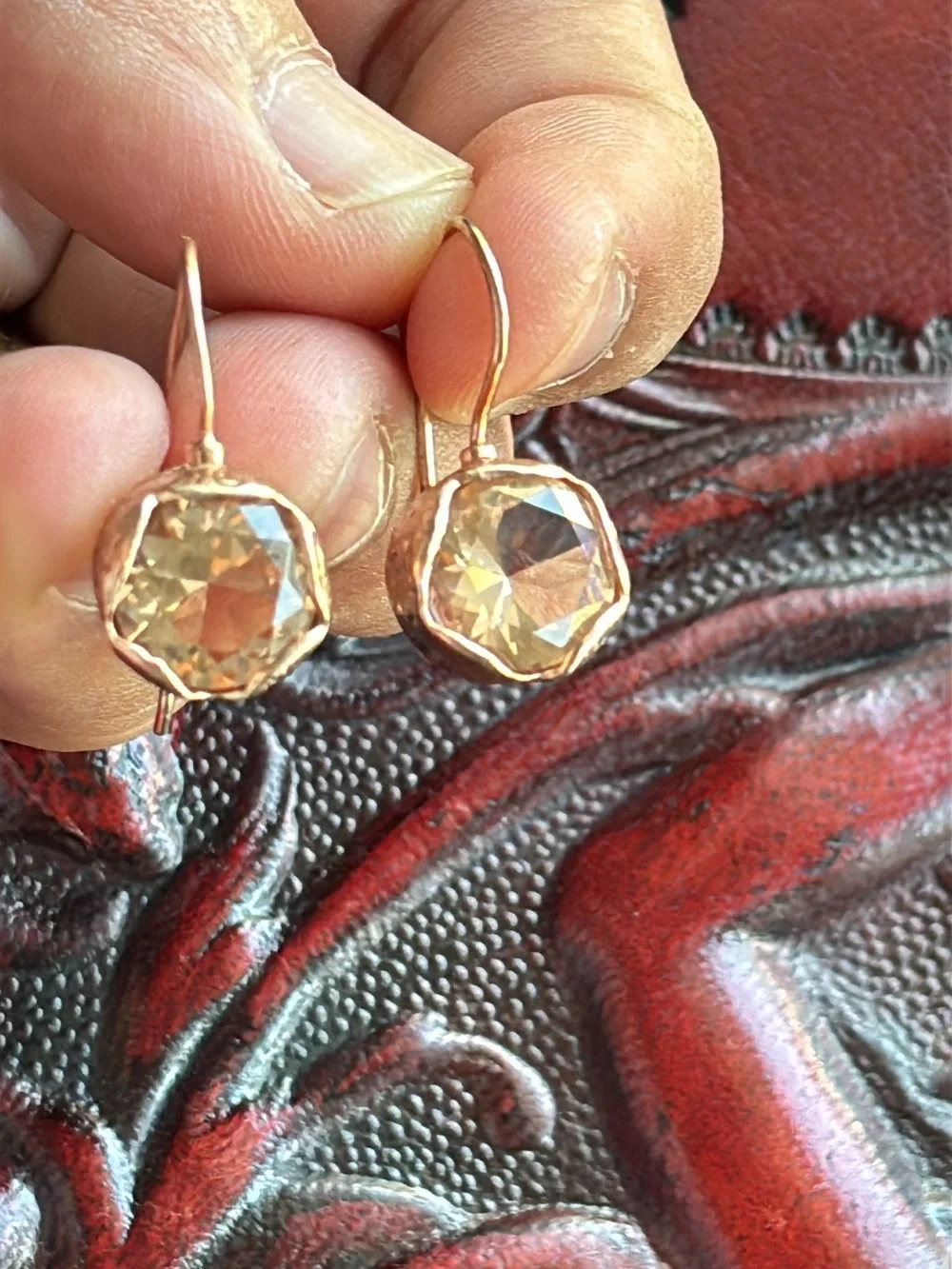 Silpada Rose Gold Sterling Silver with Champagne Quartz Earrings